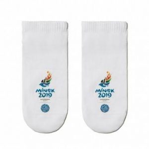 Носки мужские ⭐️ Короткие носки с рисунком по лицензии "II Европейские игры" ⭐️