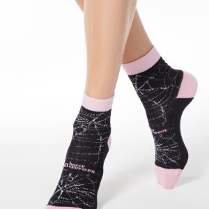 Носки хлопковые женские ⭐️ Хлопковые носки CLASSIC со стразами и люрексом ⭐️
