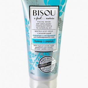 Маска для лица Bisou черная ОЧИЩЕНИЕ И МАТИРОВАНИЕ комбинированная кожа