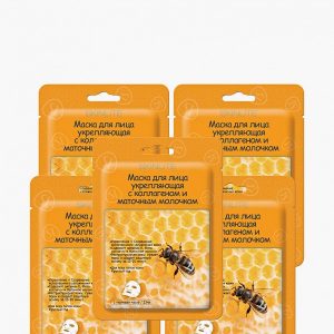 Набор масок для лица Skinlite Маска для лица укрепляющая с коллагеном и маточным молочком 23 млх5 шт.