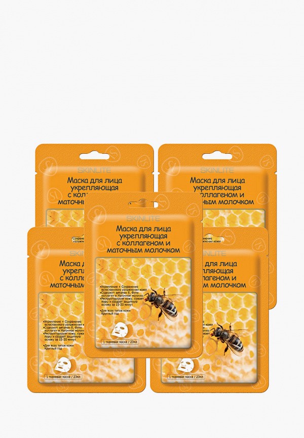 Набор масок для лица Skinlite Маска для лица укрепляющая с коллагеном и маточным молочком 23 млх5 шт. Набор масок для лица Skinlite Маска для лица укрепляющая с коллагеном и маточным молочком 23 млх5 шт.